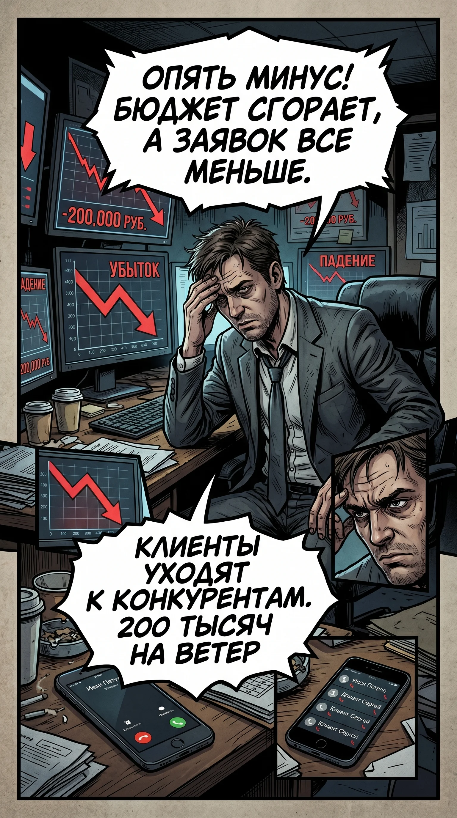 Проблема: бюджет на рекламу сгорает, заявок всё меньше